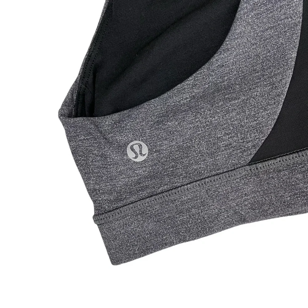 lululemon athletica Invigorate Bra Heathered Black Sz 8 - Picture 7 of 12